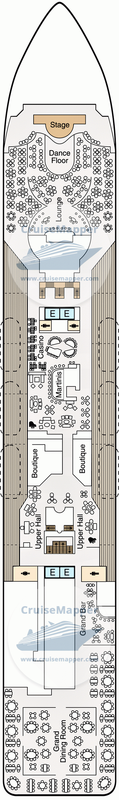 Oceania Insignia Deck 05 - Dining-Lounge-Casino-Shops