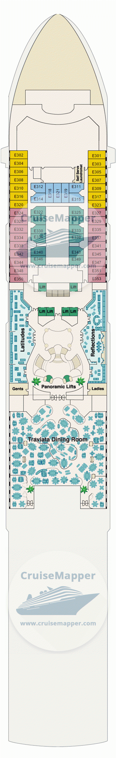 MS Dream Charming Deck 06 - Sea Princess Emerald Deck6-Dining-Shops