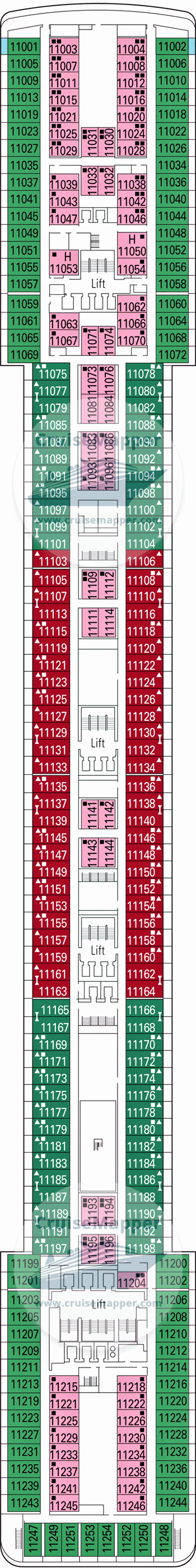 MSC Poesia Deck 11 - Annunzio-Cabins