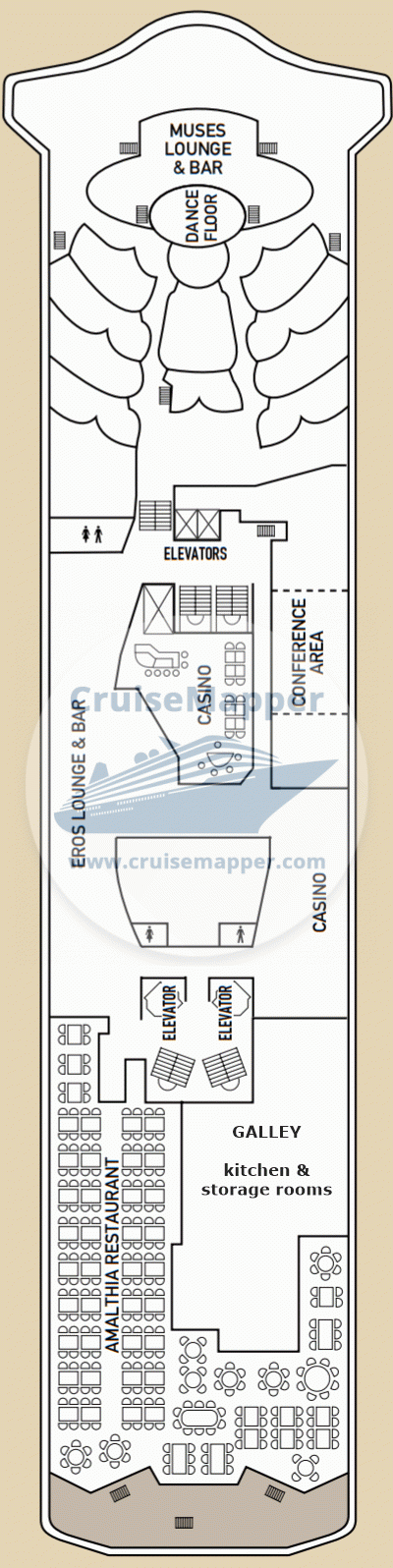 Celestyal Crystal Deck 08 - Ouranos-Casino-Lounge