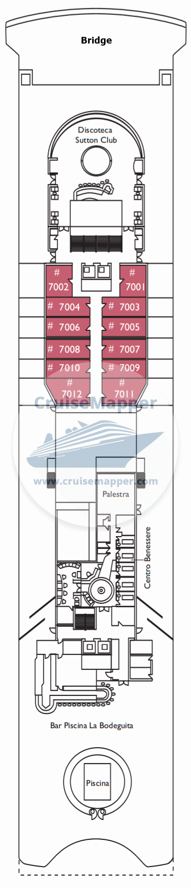 Chinese Taishan Deck 07 - Costa Voyager - deck 7 Helios - Lido - Pool