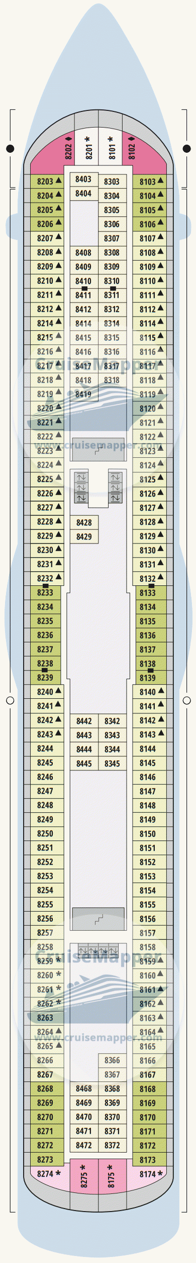 AIDAdiva Deck 08 - Cabins