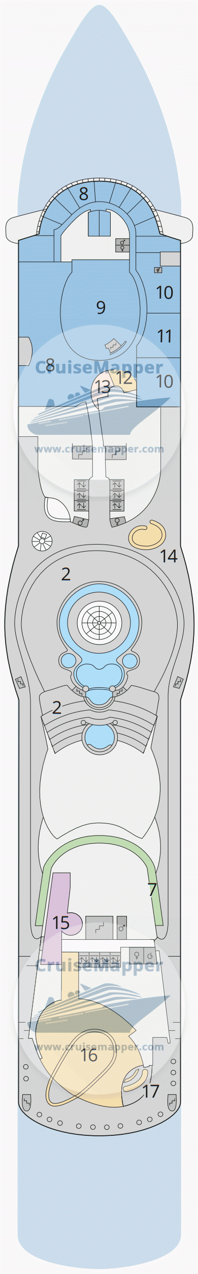 AIDAdiva Deck 12 - Spa-Pools-Teens