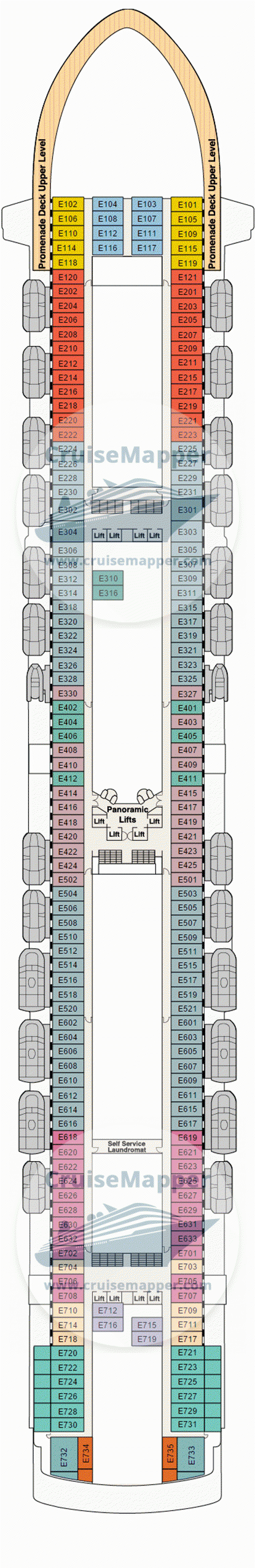 Crown Princess Deck 08 - Emerald-Cabins