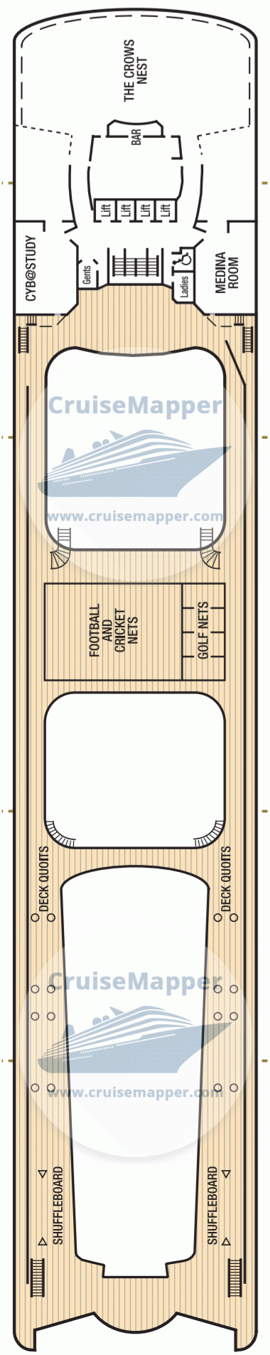 Piano Land Deck 13 - P&O Oriana deck13-Sun-Sports