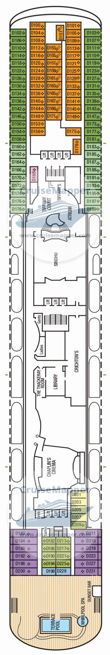 Piano Land Deck 08 - P&O Oriana deck8-D