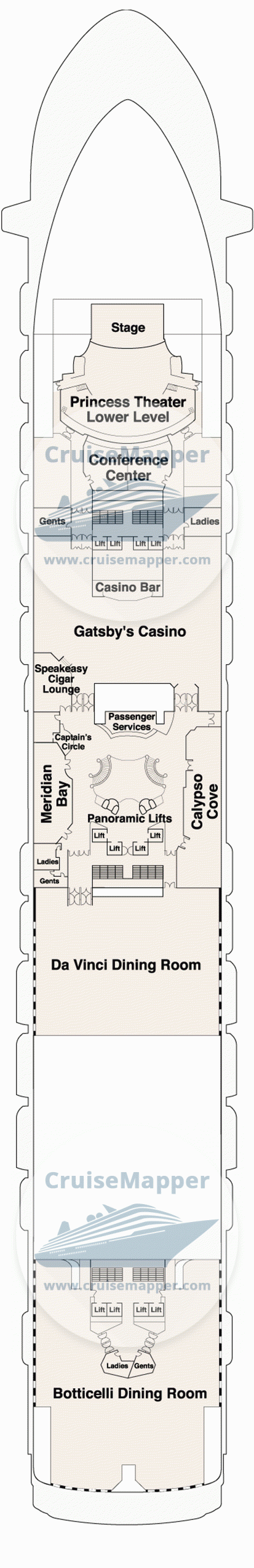 Emerald Princess Deck 06 - Fiesta-Dining-Casino-Shops