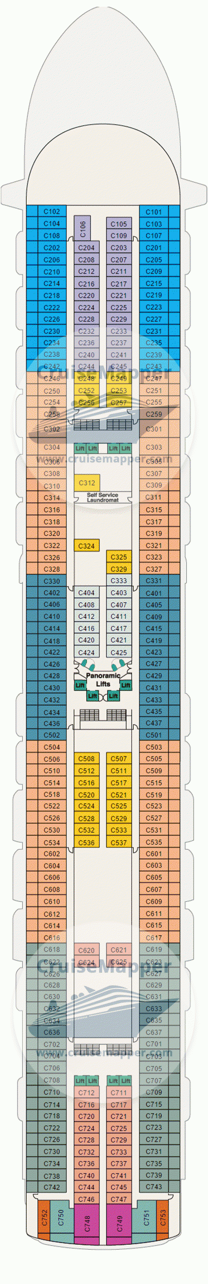 Emerald Princess Deck 10 - Caribe-Cabins