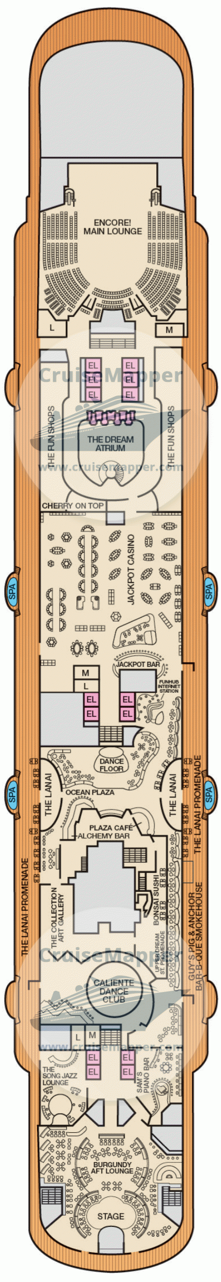 carnival cruise dream map