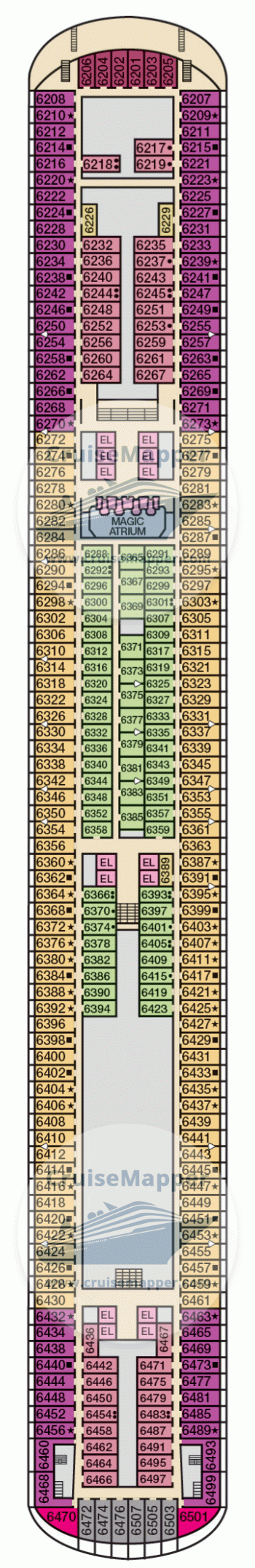 Carnival Magic Deck 6 Plan Cruisemapper