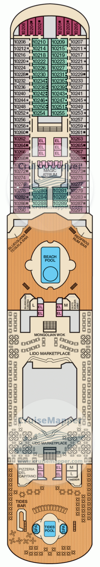 Carnival Magic Deck 10 Plan Cruisemapper