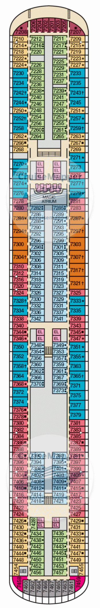 Carnival Magic Deck 7 Plan Cruisemapper