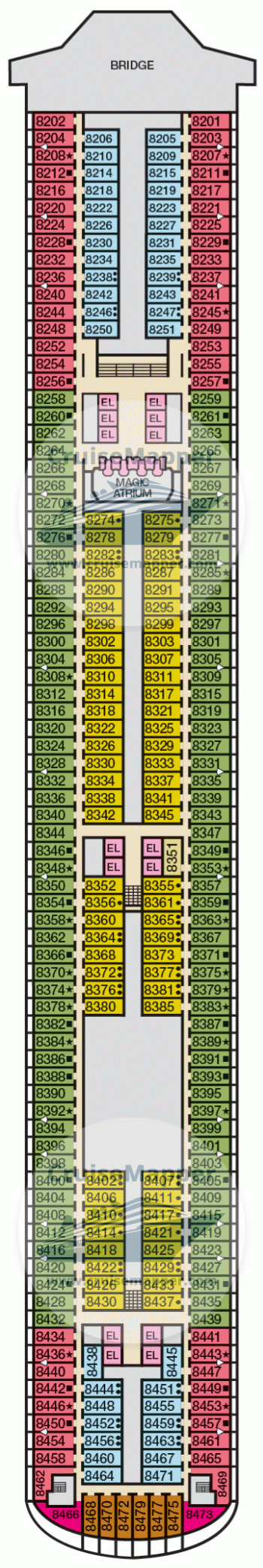 Carnival Magic Deck 8 Plan Cruisemapper