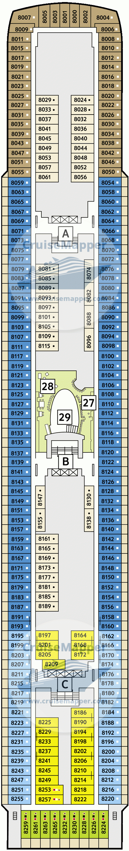 Marella Voyager Deck 19 - Mein Schiff Herz-deck8-Muschel