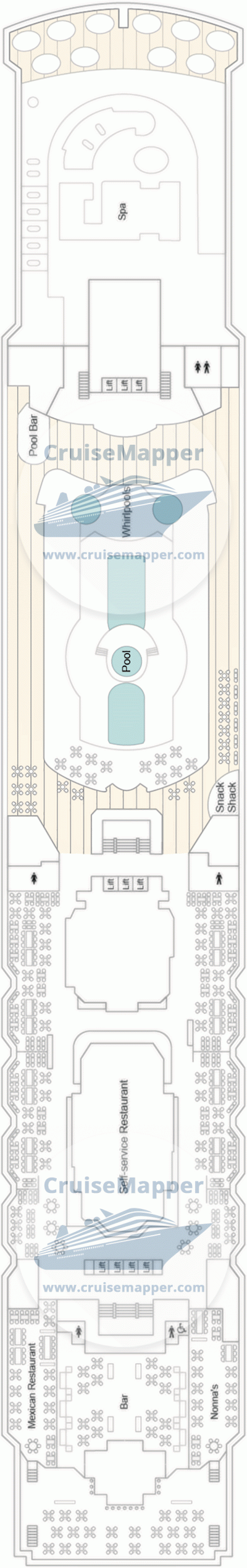 Marella Voyager Deck 11 - Lido-Pools-Spa