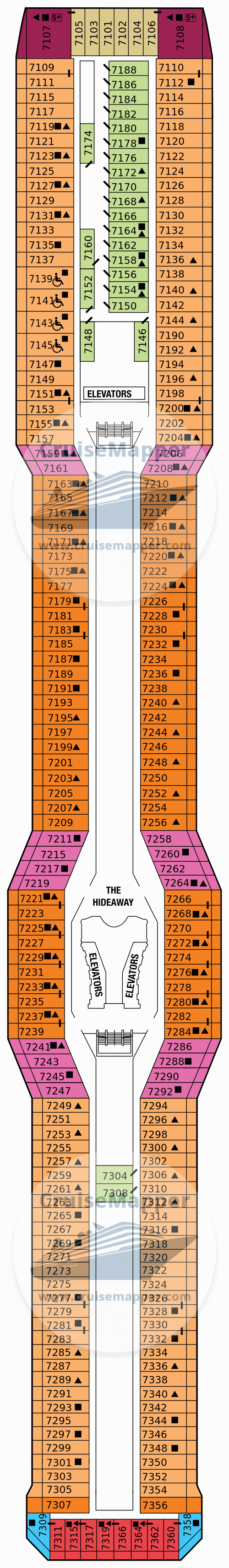 Celebrity Reflection deck 7 plan CruiseMapper