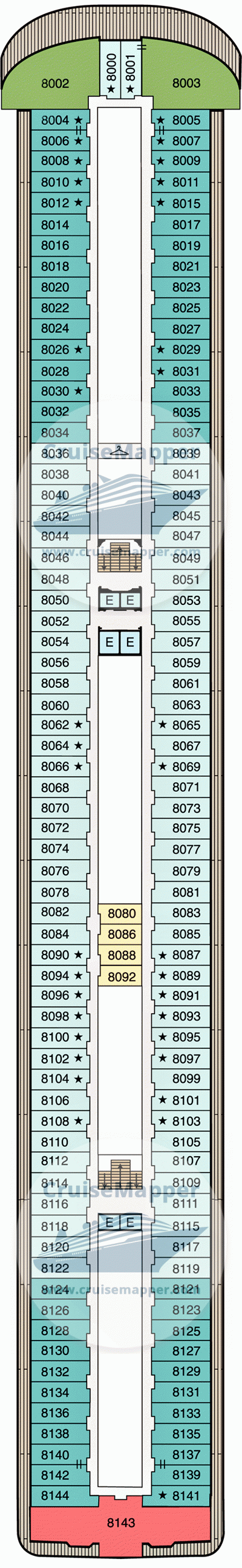 Oceania Riviera Deck 08 - Cabins