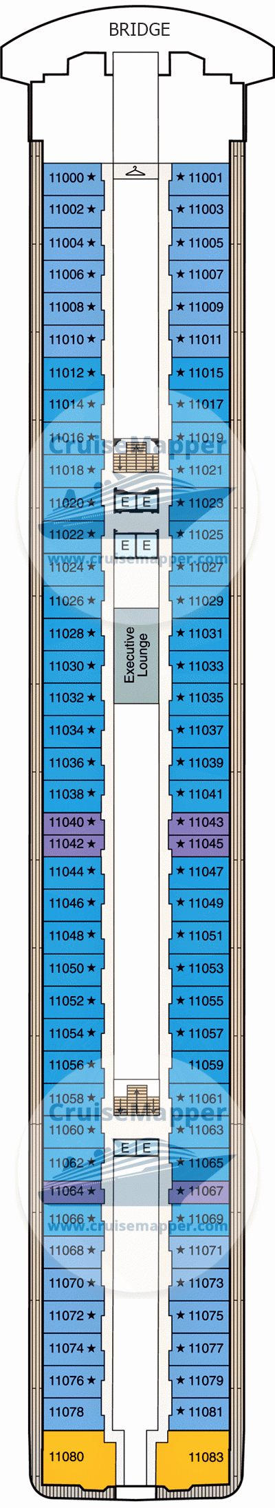 Oceania Riviera Deck 11 - Bridge-Cabins