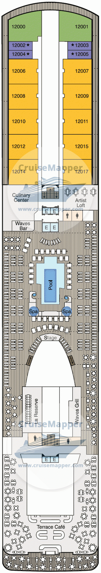 Oceania Riviera Deck 12 - Lido-Pools-Suites
