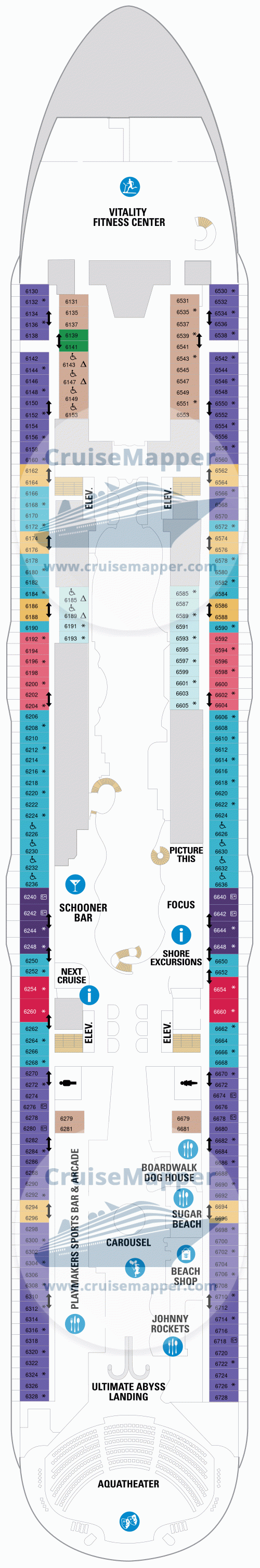 Oasis Of The Seas deck 6 plan CruiseMapper