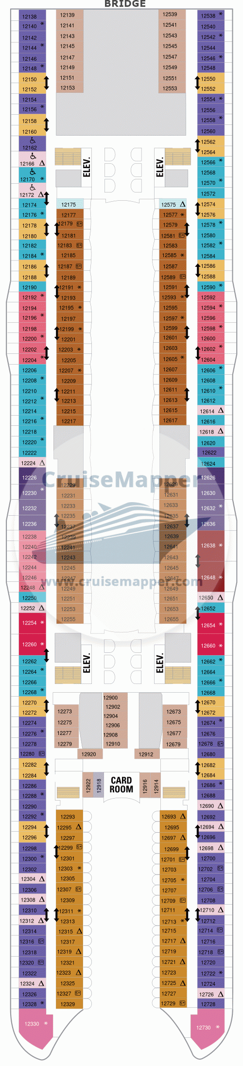 Oasis Of The Seas deck 12 plan CruiseMapper