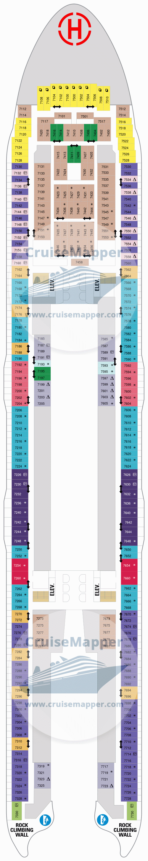 Oasis Of The Seas deck 7 plan CruiseMapper