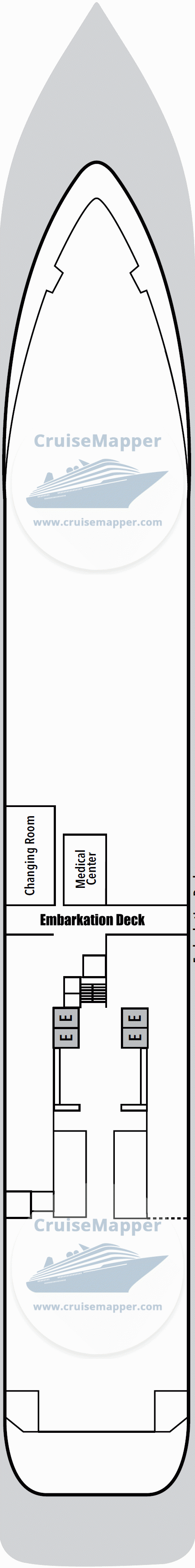 Silver Wind Deck 03 - Embarkation-Tendering-Hospital-Crew