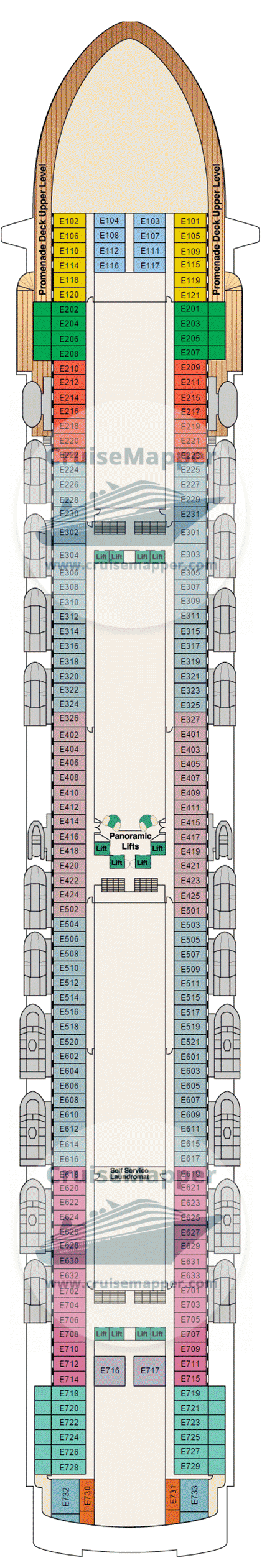 Grand Princess Deck 08 - Emerald-Cabins