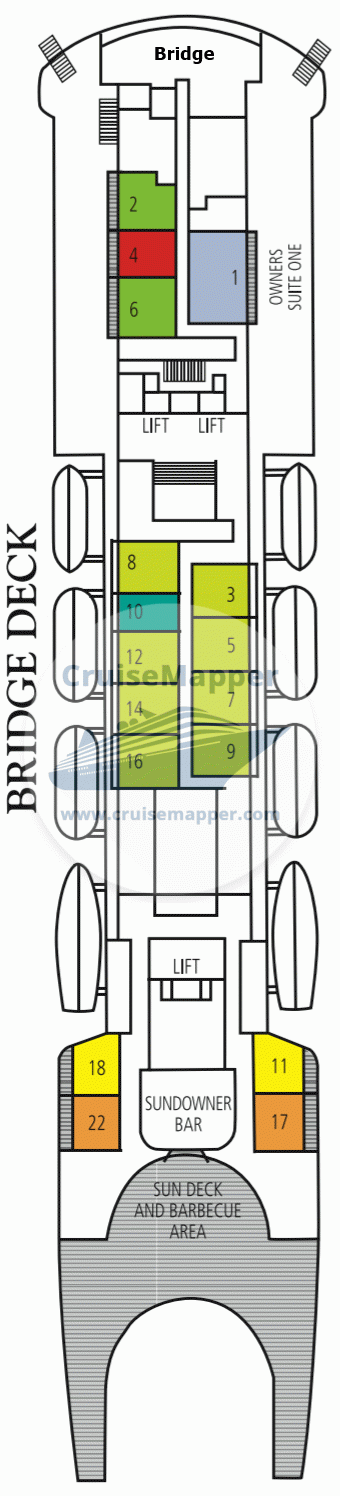 Saga Pearl II Deck 06 - Bridge-Cabins-Sundeck