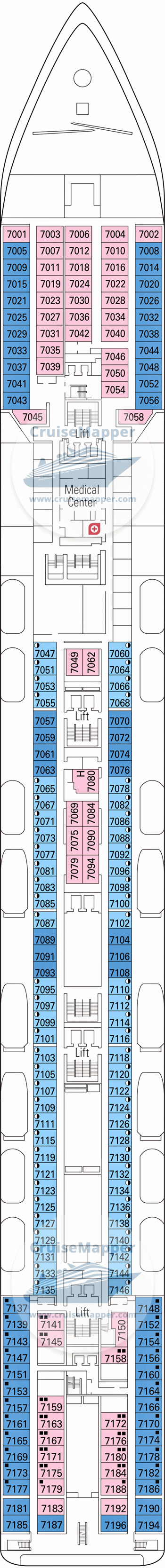 MSC Lirica Deck 07 - Scarlatti-Cabins-Hospital