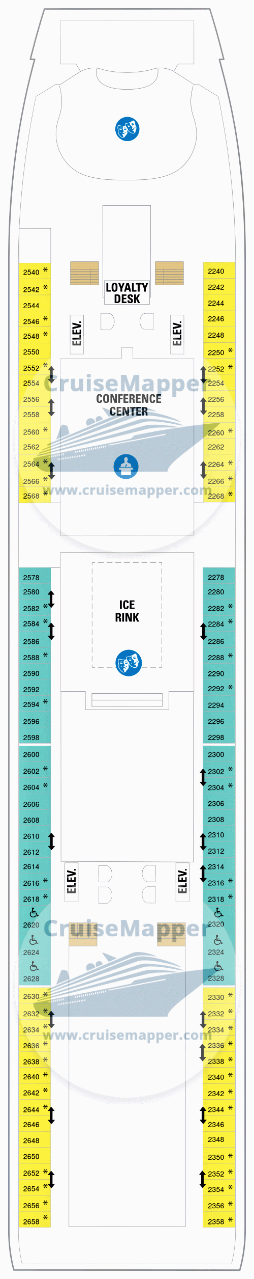 Navigator Of The Seas Deck 02 - Ice Rink-Cabins