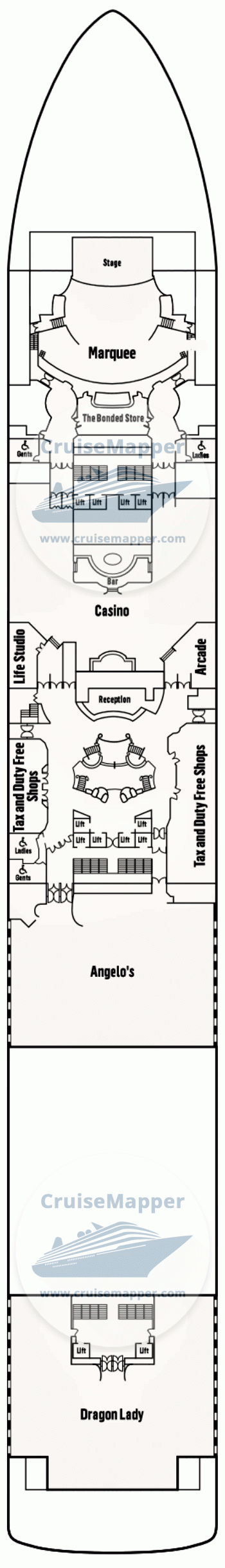 Pacific Encounter Deck 06 - Dining2-Shops2-Casino