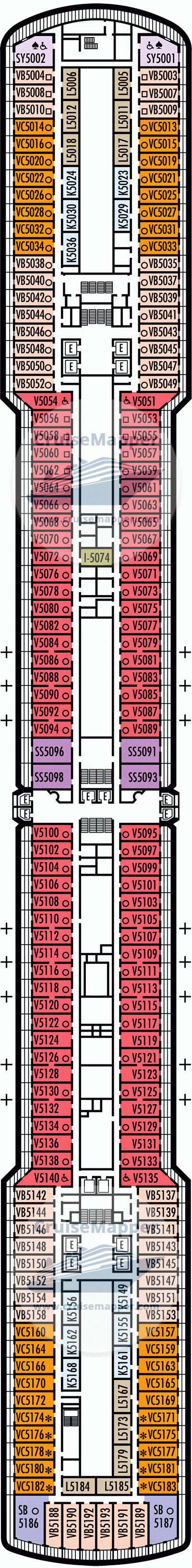 ms Eurodam Deck 05 - Verandah-Cabins