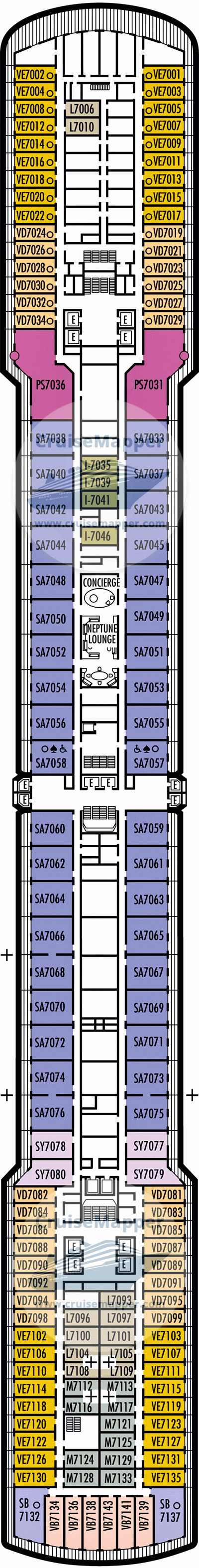 ms Eurodam deck 7 plan | CruiseMapper