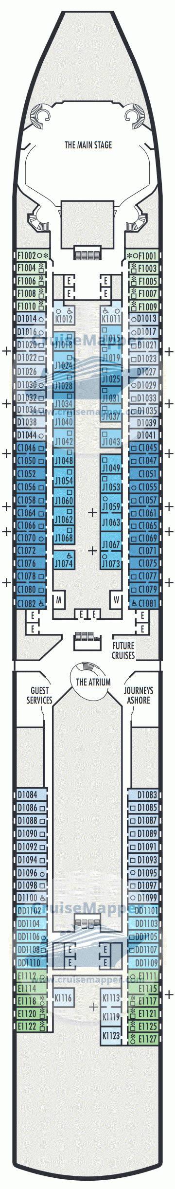 ms Westerdam Deck 01 - Main-Cabins-Lobby