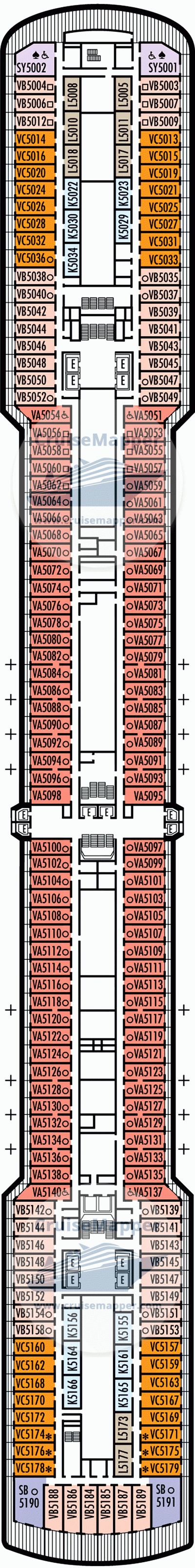 ms Westerdam Deck 05 - Verandah-Cabins