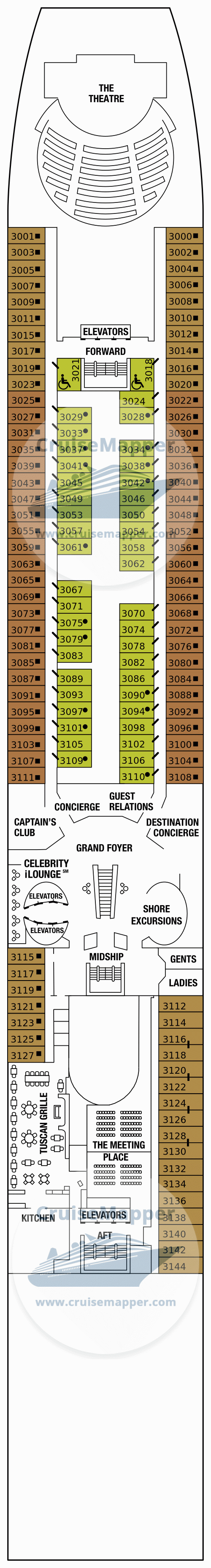 Celebrity Summit deck 3 plan CruiseMapper