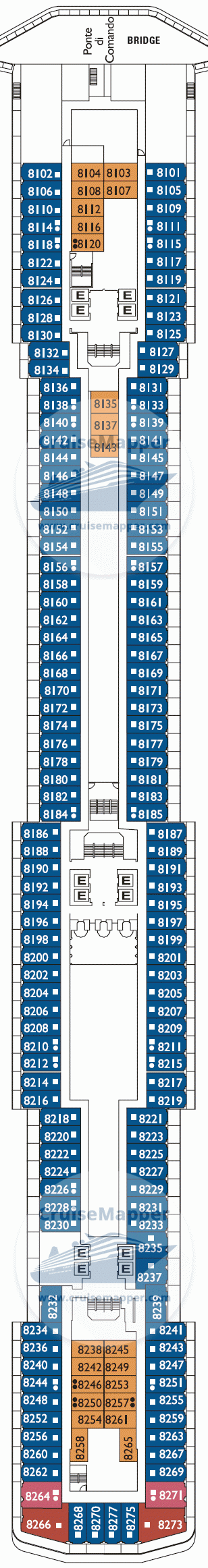 Adora Mediterranea Deck 08 - Pegaso-Cabins-Bridge