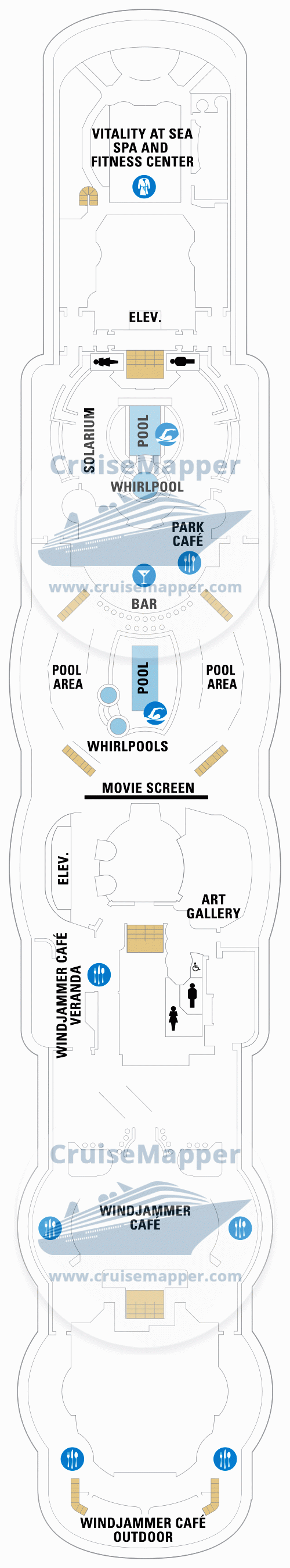 Brilliance Of The Seas Deck 11 - Lido-Pools-Gym