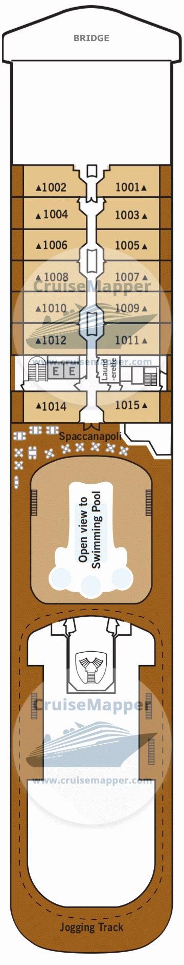 Silver Spirit Deck 10 - Bridge-Cabins-Sundeck