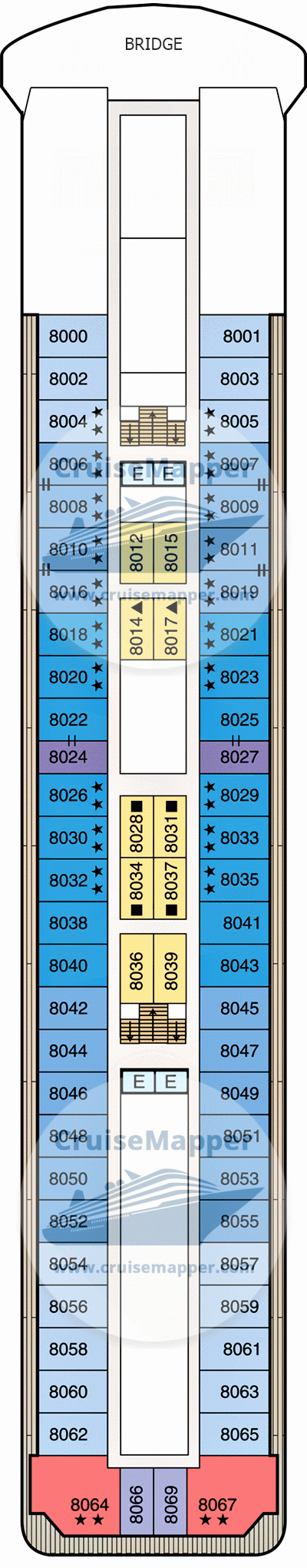 Oceania Regatta Deck 08 - Bridge-Cabins