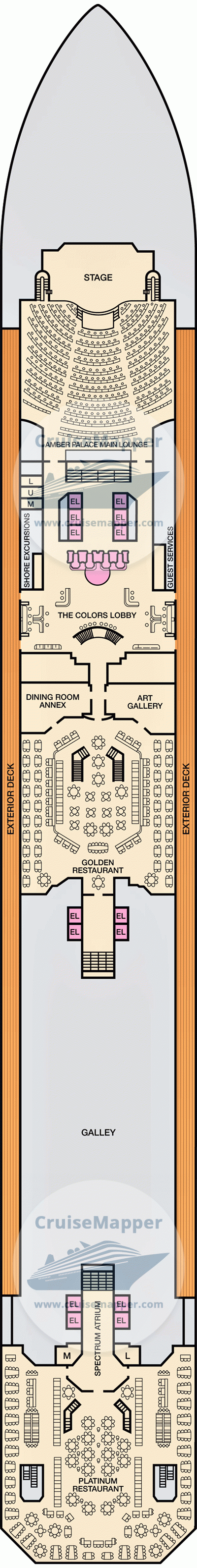 Carnival Glory Deck 03 - Lobby-Dining