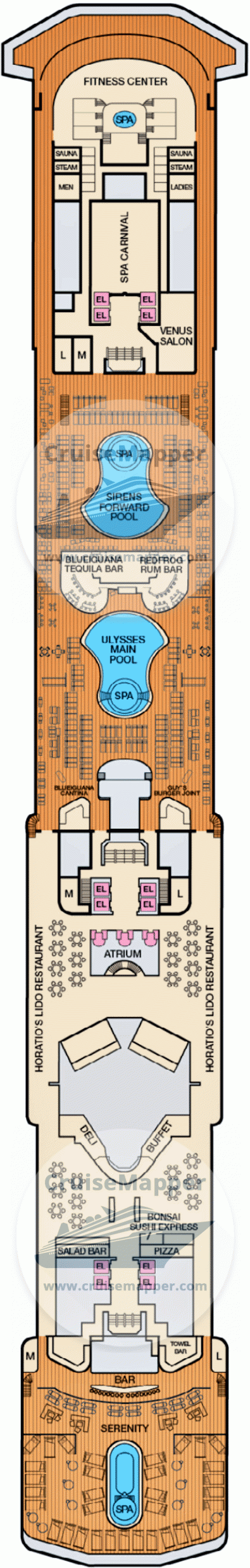 Carnival Miracle Deck 09 - Lido-Pools-Spa-Serenity