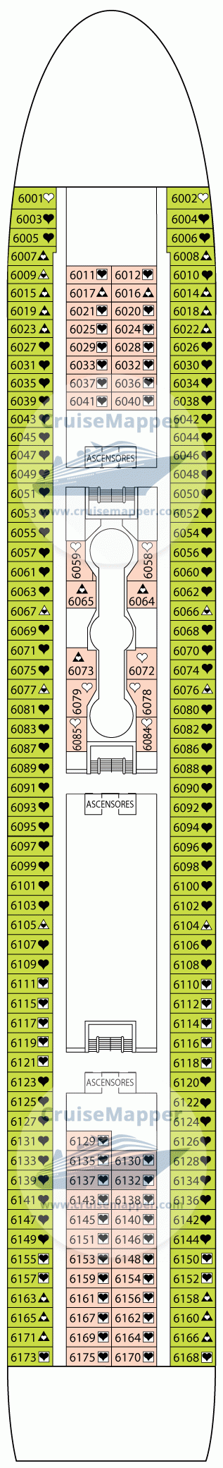 Pullmantur Zenith Deck 06 - Caribbean-Cabins