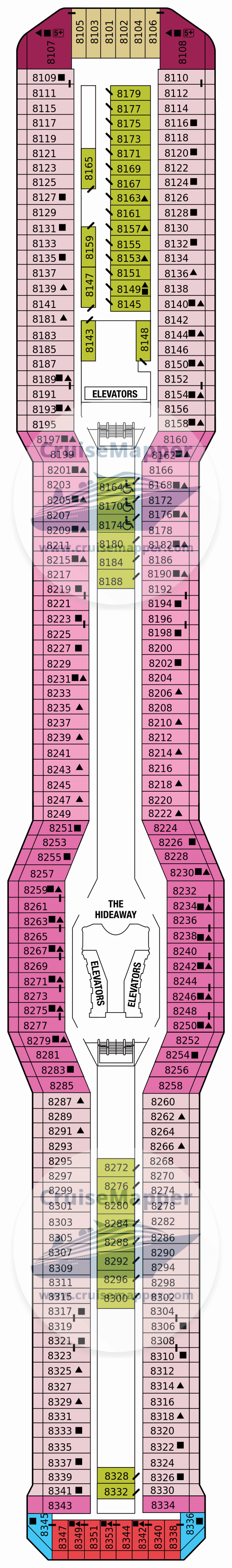 Celebrity Equinox deck 8 plan CruiseMapper