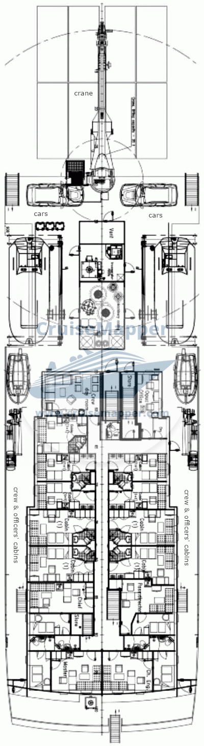 JSC Pavel Leonov ferry Deck 05 - Crew-Officers Cabins-Container Deck