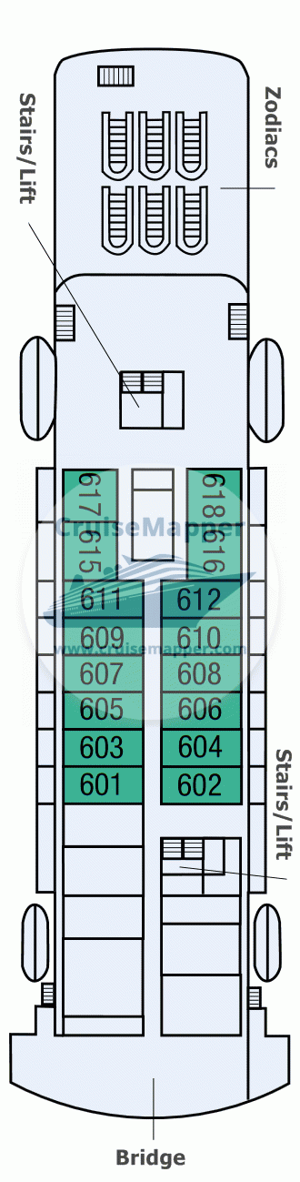 MS Seaventure Deck 06 - Cabins-Bridge-Zodiacs