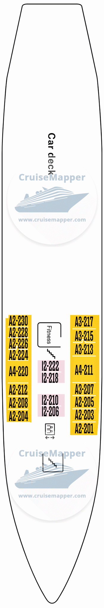 MS Vesteralen Deck 02 - B-Car Deck