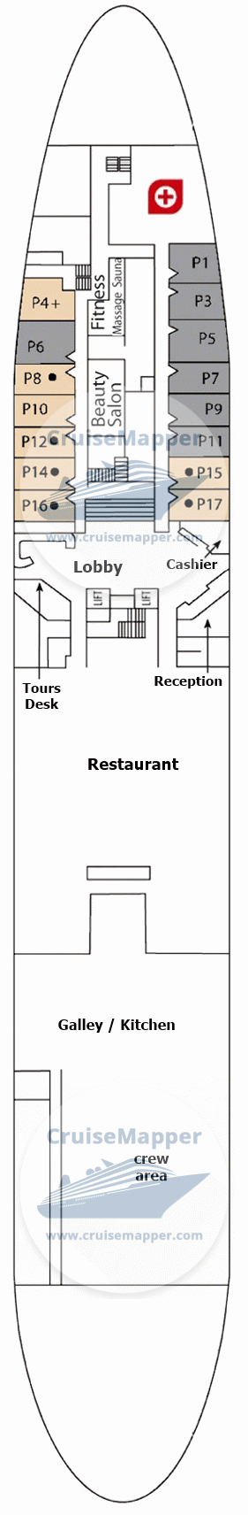 Ocean Majesty Deck 03 - Main - Lobby - Restaurant - Spa