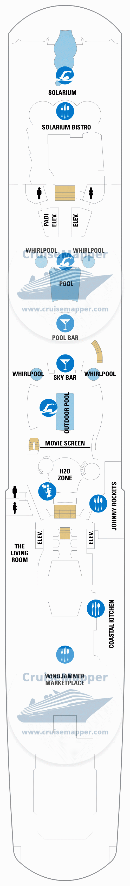 Anthem of the Seas Deck 14 - Lido-Pools-Solarium